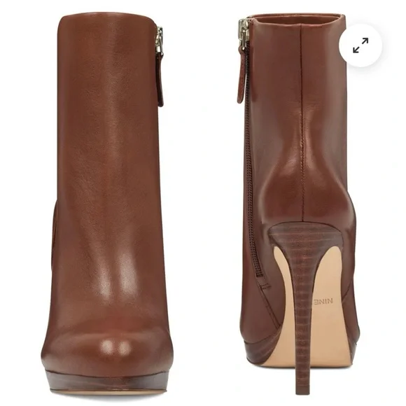 Nine West QUANETTE PLATFORM LEATHER BOOTIES - Picture 4 of 7